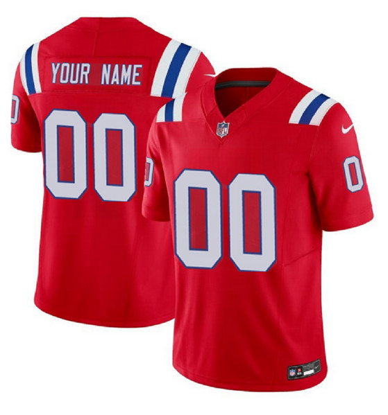 Men's New England Patriots ACTIVE PLAYER Custom Red 2023 F.U.S.E. Alternate Vapor Untouchable Limited Stitched Football Jersey