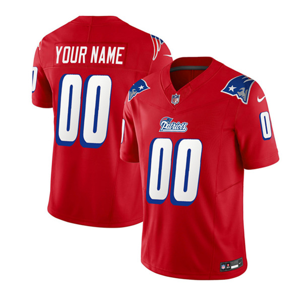 Men's New England Patriots Active Player Custom Red 2023 F.U.S.E. Throwback Limited Football Stitched Jersey
