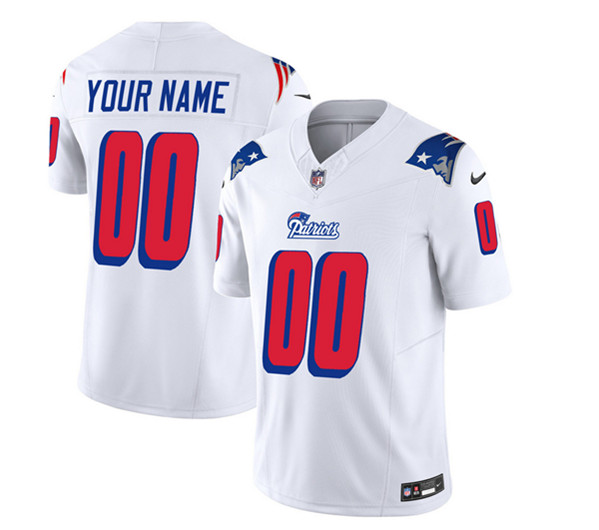 Men's New England Patriots Active Player Custom White 2023 F.U.S.E. Throwback Limited Football Stitched Jersey