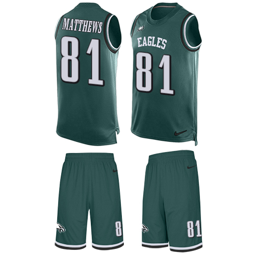 Nike Eagles #81 Jordan Matthews Midnight Green Team Color Men's Stitched NFL Limited Tank Top Suit Jersey