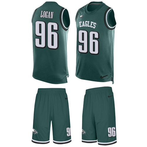 Nike Eagles #96 Bennie Logan Midnight Green Team Color Men's Stitched NFL Limited Tank Top Suit Jersey