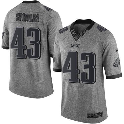 Nike Eagles #43 Darren Sproles Gray Men's Stitched NFL Limited Gridiron Gray Jersey