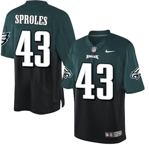 Nike Eagles #43 Darren Sproles Midnight Green/Black Men's Stitched NFL Elite Fadeaway Fashion Jersey