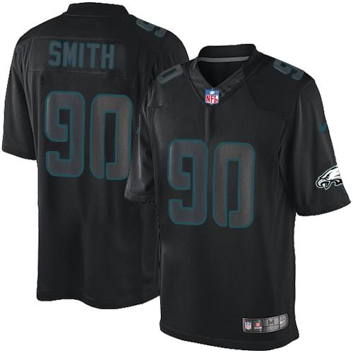 Nike Eagles #90 Marcus Smith Black Men's Stitched NFL Impact Limited Jersey