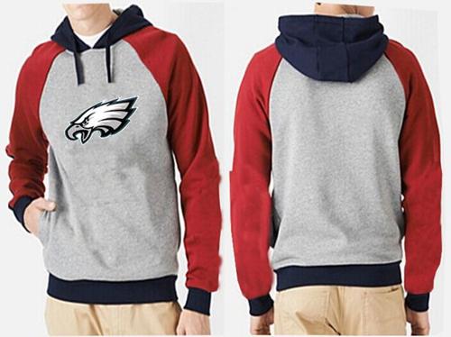 Philadelphia Eagles Logo Pullover Hoodie Grey & Red