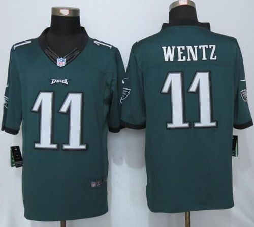 Nike Eagles #11 Carson Wentz Midnight Green Team Color Men's Stitched NFL New Limited Jersey