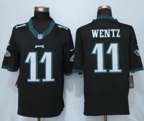 Nike Eagles #11 Carson Wentz Black Alternate Men's Stitched NFL New Limited Jersey