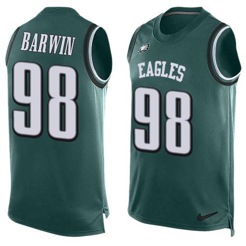 Nike Eagles #98 Connor Barwin Midnight Green Team Color Men's Stitched NFL Limited Tank Top Jersey