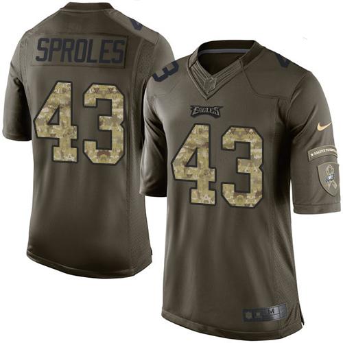 Nike Eagles #43 Darren Sproles Green Men's Stitched NFL Limited Salute to Service Jersey