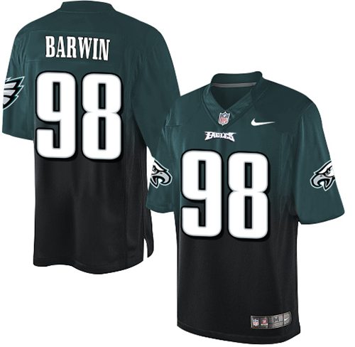 Nike Eagles #98 Connor Barwin Midnight Green/Black Men's Stitched NFL Elite Fadeaway Fashion Jersey