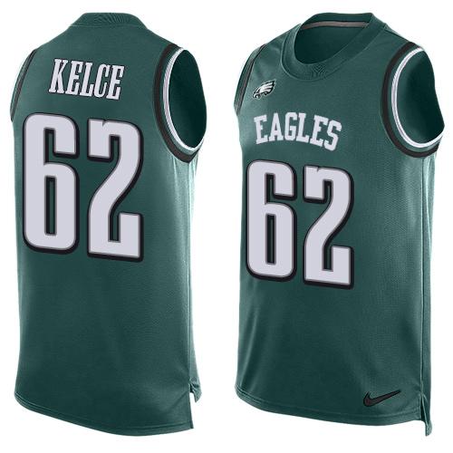 Nike Eagles #62 Jason Kelce Midnight Green Team Color Men's Stitched NFL Limited Tank Top Jersey