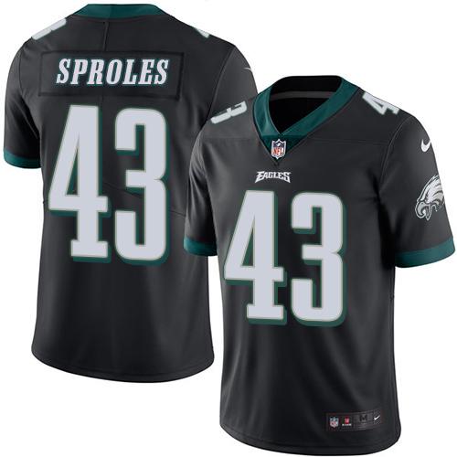 Nike Eagles #43 Darren Sproles Black Men's Stitched NFL Limited Rush Jersey