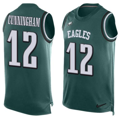 Nike Eagles #12 Randall Cunningham Midnight Green Team Color Men's Stitched NFL Limited Tank Top Jersey