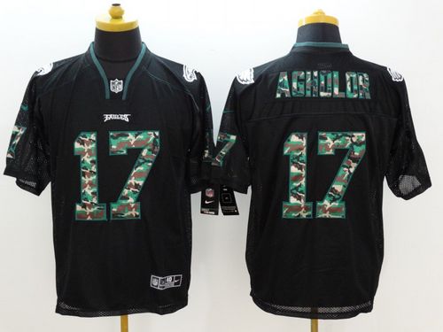 Nike Eagles #17 Nelson Agholor Black Men's Stitched NFL Elite Camo Fashion Jersey