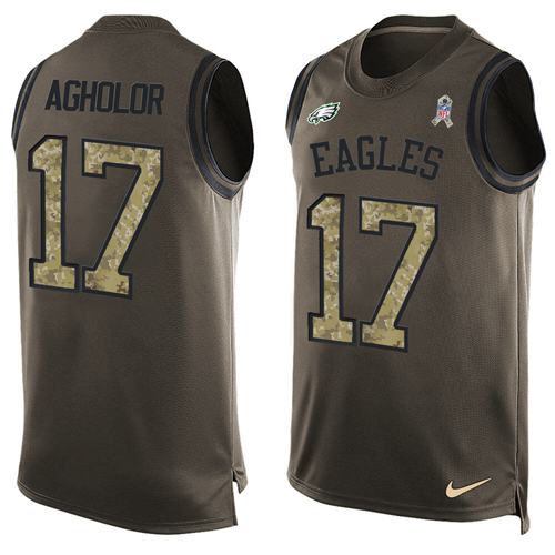 Nike Eagles #17 Nelson Agholor Green Men's Stitched NFL Limited Salute To Service Tank Top Jersey