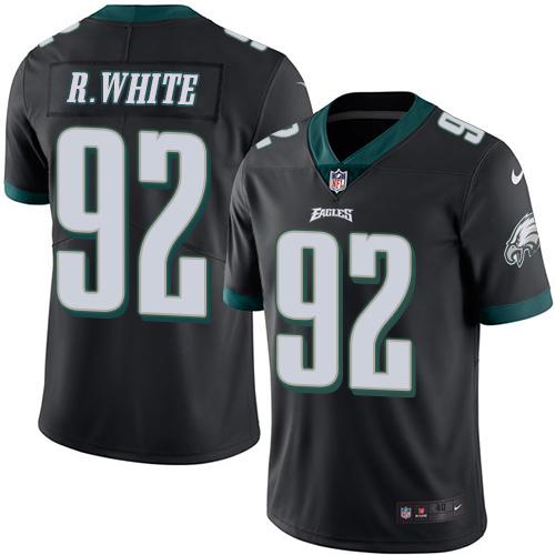 Nike Eagles #92 Reggie White Black Men's Stitched NFL Limited Rush Jersey