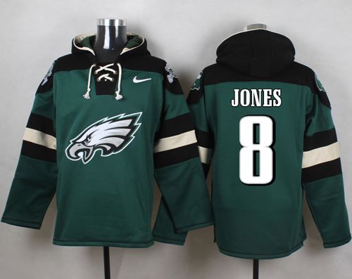Nike Eagles #8 Donnie Jones Midnight Green Player Pullover NFL Hoodie