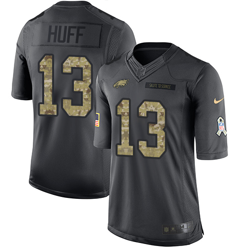 Nike Eagles #13 Josh Huff Black Men's Stitched NFL Limited 2016 Salute To Service Jersey