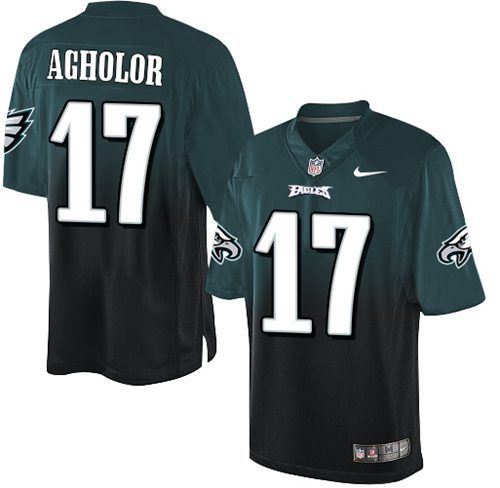 Nike Eagles #17 Nelson Agholor Midnight Green/Black Men's Stitched NFL Elite Fadeaway Fashion Jersey
