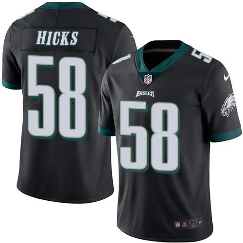 Nike Eagles #58 Jordan Hicks Black Men's Stitched NFL Limited Rush Jersey