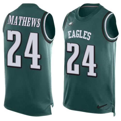 Nike Eagles #24 Ryan Mathews Midnight Green Team Color Men's Stitched NFL Limited Tank Top Jersey