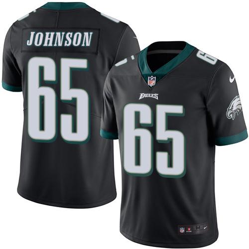 Nike Eagles #65 Lane Johnson Black Men's Stitched NFL Limited Rush Jersey