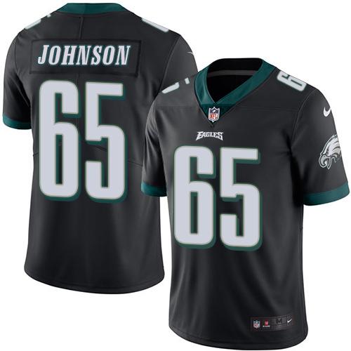 Nike Eagles 65 Lane Johnson Black Men's Stitched NFL Limited Rush