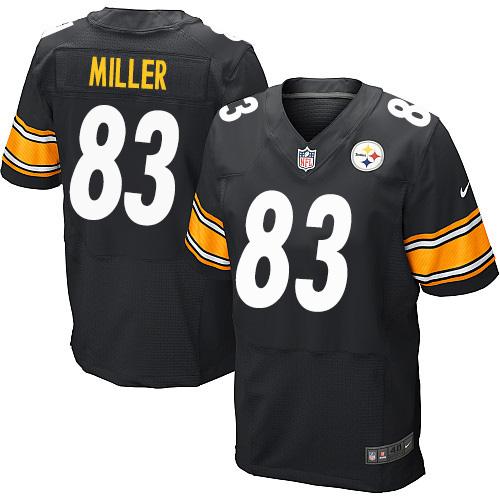 Nike Steelers #83 Heath Miller Black Team Color Men's Stitched NFL Elite Jersey