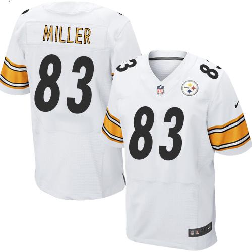 Nike Steelers #83 Heath Miller White Men's Stitched NFL Elite Jersey