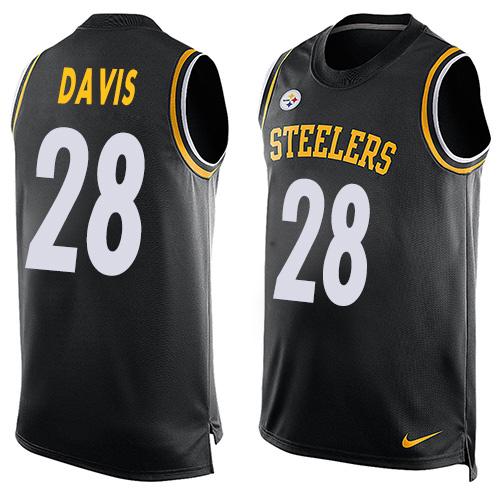 Nike Steelers #28 Sean Davis Black Team Color Men's Stitched NFL Limited Tank Top Jersey