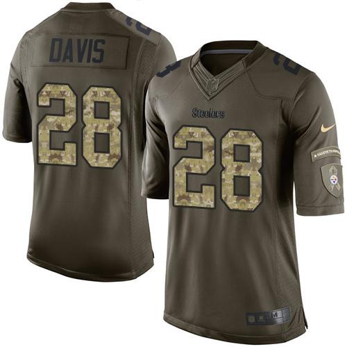 Nike Steelers #28 Sean Davis Green Men's Stitched NFL Limited Salute to Service Jersey