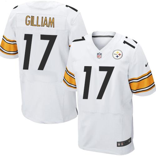 Nike Steelers #17 Joe Gilliam White Men's Stitched NFL Elite Jersey