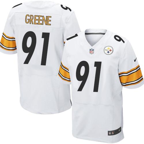 Nike Steelers #91 Kevin Greene White Men's Stitched NFL Elite Jersey