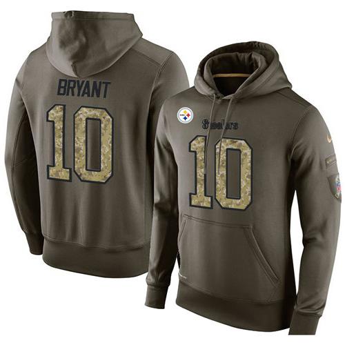 NFL Men's Nike Pittsburgh Steelers #10 Martavis Bryant Stitched Green Olive Salute To Service KO Performance Hoodie