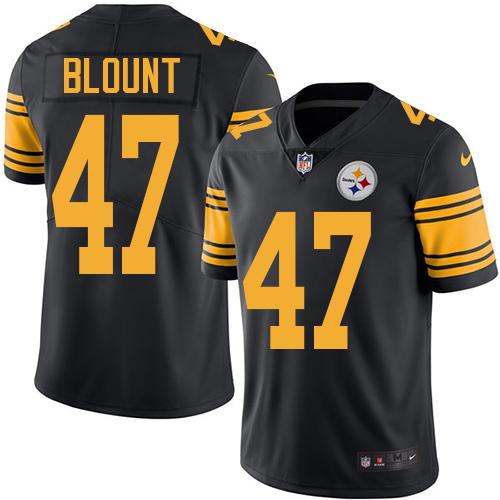 Nike Steelers #47 Mel Blount Black Men's Stitched NFL Limited Rush Jersey