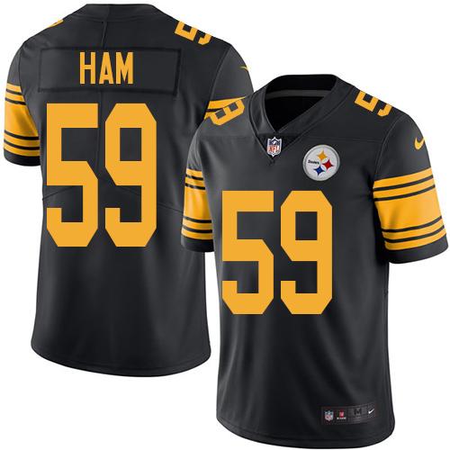 Nike Steelers #59 Jack Ham Black Men's Stitched NFL Limited Rush Jersey