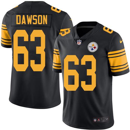 Nike Steelers #63 Dermontti Dawson Black Men's Stitched NFL Limited Rush Jersey