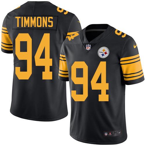 Nike Steelers #94 Lawrence Timmons Black Men's Stitched NFL Limited Rush Jersey