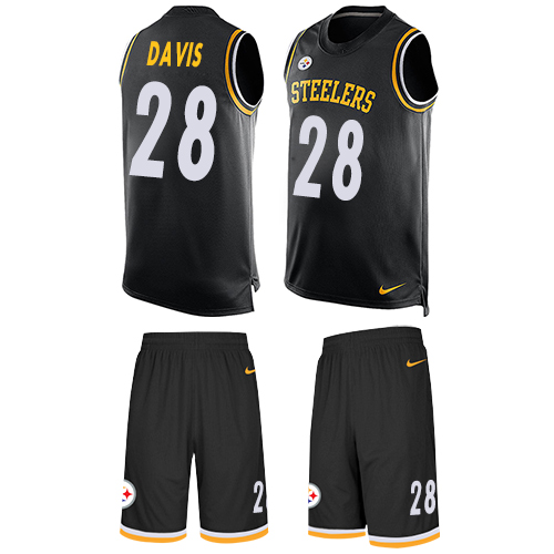 Nike Steelers #28 Sean Davis Black Team Color Men's Stitched NFL Limited Tank Top Suit Jersey