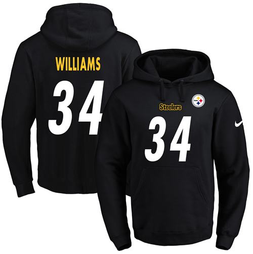 Nike Steelers #34 DeAngelo Williams Black Name & Number Pullover NFL Hoodie
