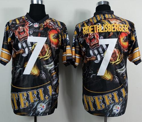 Nike Steelers #7 Ben Roethlisberger Team Color Men's Stitched NFL Elite Fanatical Version Jersey