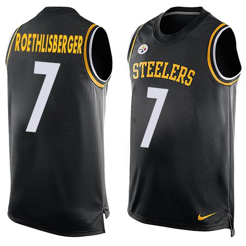 Nike Steelers #7 Ben Roethlisberger Black Team Color Men's Stitched NFL Limited Tank Top Jersey