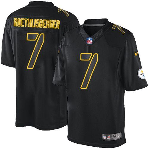 Nike Steelers #7 Ben Roethlisberger Black Men's Stitched NFL Impact Limited Jersey