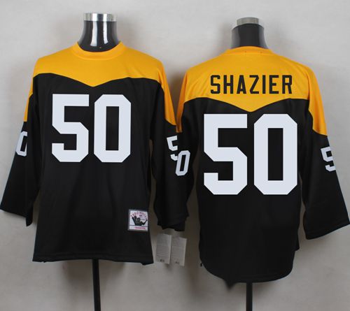 Mitchell And Ness 1967 Steelers #50 Ryan Shazier Black/Yelllow Throwback Men's Stitched NFL Jersey