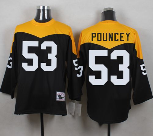 Mitchell And Ness 1967 Steelers #53 Maurkice Pouncey Black/Yelllow Throwback Men's Stitched NFL Jersey