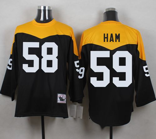 Mitchell And Ness 1967 Steelers #59 Jack Ham Black/Yelllow Throwback Men's Stitched NFL Jersey