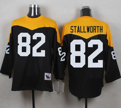 Mitchell And Ness 1967 Steelers #82 John Stallworth Black/Yelllow Throwback Men's Stitched NFL Jersey