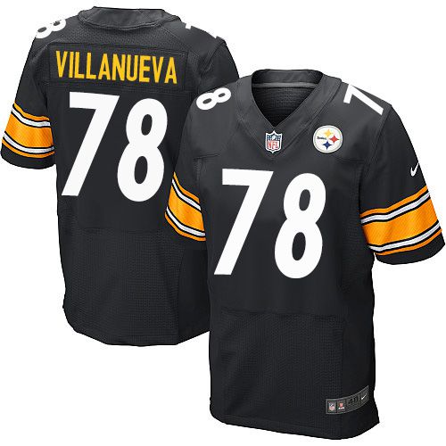 Nike Steelers #78 Alejandro Villanueva Black Team Color Men's Stitched NFL Elite Jersey