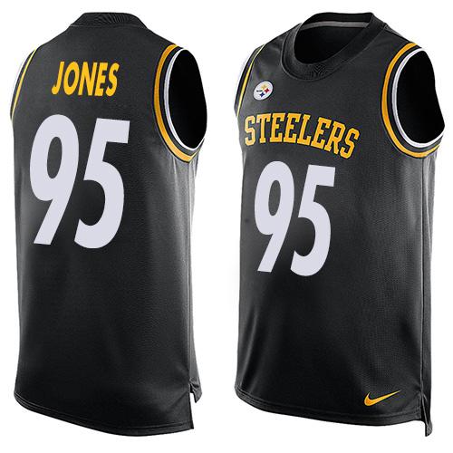 Nike Steelers #95 Jarvis Jones Black Team Color Men's Stitched NFL Limited Tank Top Jersey