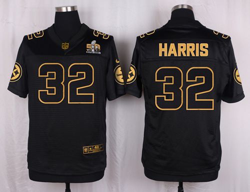Nike Steelers #32 Franco Harris Black Men's Stitched NFL Elite Pro Line Gold Collection Jersey